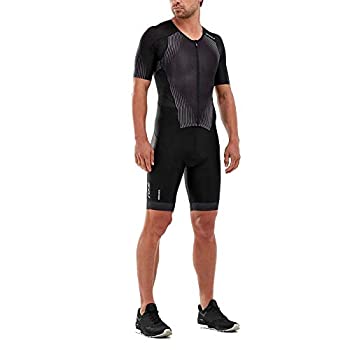 【中古】【輸入品・未使用】[ツータイムズユー] メンズ トライウェア トライアスロン スーツ PerformFullZip Sleeved Trisuit BLK/SDW MT5525d S