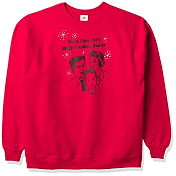 【中古】【輸入品・未使用】Hanes Men's Ugly Christmas-Only Socks Deep Red XL