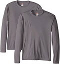 【中古】【輸入品・未使用】Hanes メンズ 長袖Tシャツ クールドライ1UPF 50+ (2枚組) US サイズ: Medium カラー: グレイ(4)