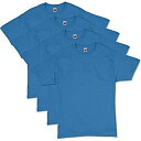 【中古】【輸入品・未使用】Hanes メンズ コンフォートソフト 半袖Tシャツ (4枚組) US サイズ: Small カラー: ブルー