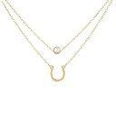 【中古】【輸入品・未使用】シンプルクリスタル 蹄鉄ペンダントネックレス レトロ 2層 ショート鎖骨チェーンネックレス チョーカー レディース ガールズ ファッシ...