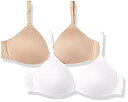 【中古】【輸入品・未使用】Hanes Girls' 2-Pack Molded Wirefree Bra White/Nude 2X-Large