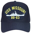 【中古】【輸入品・未使用】USS Missouri bb-63野球キャップ。海軍ブルー。Made In USA