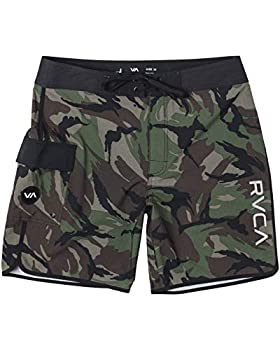 【中古】【輸入品・未使用未開封】RVCA メンズ Eastern 4方向ストレッチ 20インチ アウトシーム スイムトランクス US サイズ: 30 カラー: グリーン