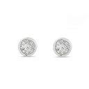 【中古】【輸入品・未使用】Boma Jewelry スターリングシルバー ホワイトトパーズベゼルセット ラウンドサークル スタッドイヤリング(4)