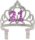 【中古】【輸入品 未使用】Forum Novelties Happy Birthday 21st Silver Pink Tiara by Forum Novelties 並行輸入品