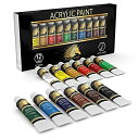 【中古】【輸入品・未使用】MyArtscape アクリル絵の具セット - 芸術家クオリティの絵の具 キャンバス 木 粘土 布 ネイルアート セラミック & 工芸品 のペイントに- 12 x 12