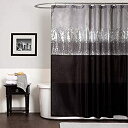 【中古】【輸入品 未使用】Lush Decor Night Sky Shower Curtain 72-Inch by 72-Inch Black/Gray