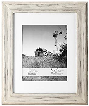 【中古】【輸入品・未使用】Malden International Designs Whitman White Wash Matted Wood Picture Frame 8x10/11x14 White