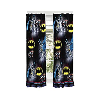 楽天アトリエ絵利奈【中古】【輸入品・未使用】Warner Bros Batman Kids Room Window Curtain Panels with Tie Backs 82