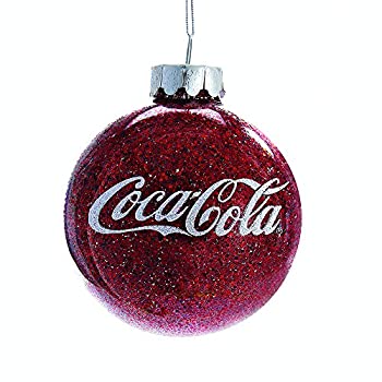 【中古】【輸入品・未使用】Kurt Adler CC4161 Coca-Cola Glittered Glass Ball Ornament 80mm