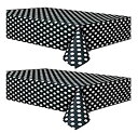 【中古】【輸入品 未使用】Polka Dot Plastic Tablecloth Black with White Dots (2 Pack)