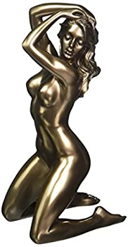 yÁzyAiEgpzBronzed Finish Nude Woman Kneeling|[YStatue Erotic Art