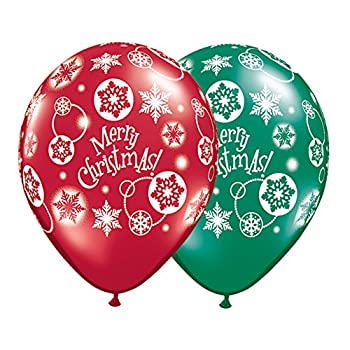 【中古】【輸入品 未使用】Merry Christmas Latex Balloons by Qualatex