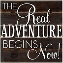 【中古】【輸入品 未使用】マルデンInternational Designs The real adventure starts now 。シルクスクリーン木製パレット壁Sign 12 x12 ブラウン