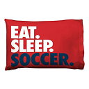 【中古】【輸入品・未使用】Eats Sleep. サッカー枕カバー | ChalkTalk Sports サッカー枕 | レッド