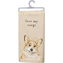 【中古】【輸入品・未使用】Primitives by Kathy Love My Corgi ディッシュタオル