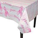 【中古】【輸入品 未使用】Fun Express Pink Ribbon Awareness Plastic Tablecloth - 1 Piece