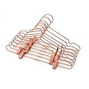 【中古】【輸入品 未使用】koobay 17 ローズ銅ゴールドShiny Metal Wire Top Clothes Hangers withクリップforシャツコートストレージ 表示 ゴールド