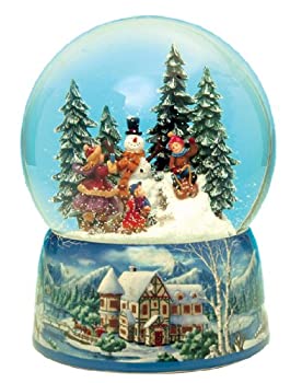 MusicBox Kingdom 48039 Snowman Snow Globe Music Box Plays The Melody"Leise Rieselt der Schnee"