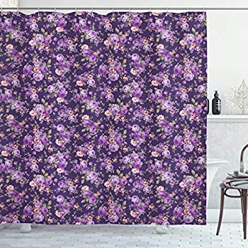 【中古】【輸入品・未使用】Ambesonne Decorコレクションポリエステル生地バスルームシャワーカーテン 69" W By 70" L sc_12323_Flower_05.10