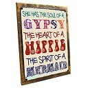 【中古】【輸入品・未使用】ジプシーソウルメタルサイン、ボーホー、ヨガ、正リビング、Good Vibes 12"x16" Framed HB7274F