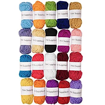 TYH Supplies 20 Skeins Bonbons Yarn Assorted Colors - 100% Acrylic by TYH Supplies