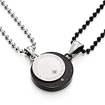 【中古】【輸入品・未使用】付きと太陽のペンダントネックレス スチール製 キュービックジルコニア付き ペア カップル 恋人 男性 女性 友人 【中古】【輸入品・未使用】付きと太陽のペンダントネックレス スチール製 キュービックジルコニア付き ペア カップル 恋人 男性 女性 友人