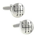 【中古】【輸入品・未使用】mendepotマットシルバートーンドーム型形状6?Speed Gear Shift Cuff Links withギフトボックス