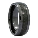 【中古】【輸入品・未使用】MJ Metals Jewelry 8mm ハーフドーム ブラック セラミック ウェディングリング カーボンファイバー メンズ レディース バンド(4)