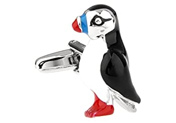 【中古】【輸入品・未使用未開封】mrcuff Bird Puffin Cufflinks with aプレゼンテーションギフトボックス