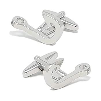 【中古】【輸入品・未使用】MENDEPOT シルバートーン 釣り針 カフスボタン ボックス付きカフスボタン