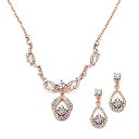 【中古】【輸入品・未使用】Mariell 14K ローズゴールド ビンテージ クリスタル ネックレスとイヤリング ジュエリーセット プロム ブライダル ブライズ...
