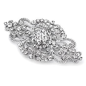 【中古】【輸入品・未使用】Mariell Vintage Bridal Crystal Brooch Pin - Top Selling Antique Silver Rhinestone Wedding & Fashion Glam