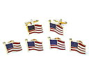【中古】【輸入品・未使用】MRCUFF アメリカ国旗 USA USA アメリカ国旗 ペア カフスボタン ギフトボックス&磨き布付き