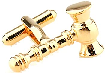 【中古】【輸入品・未使用】MRCUFF Gavel Judge Lawyer メイソン法のペアカフスボタン ギフトボックス&磨き布付き