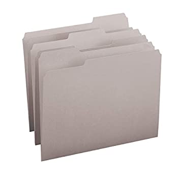 šۡ͢ʡ̤ѡFile Folders 1/3 Cut Top Tab Letter Gray 100/Box (¹͢)