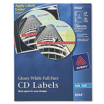 楽天アトリエ絵利奈【中古】【輸入品・未使用】Inkjet Full-Face CD Labels Glossy White 20/Pack （並行輸入品）