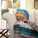 【中古】【輸入品・未使用】Lush Decor Boho Stripe Throw Blanket 60 x 50 Turquoise/Tangerine by...