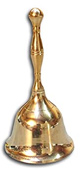 yÁzyAiEgpzOne Polished Brass Hand Bell 5 Inch High for Church Dinner School Reception by India Arts [sAi]