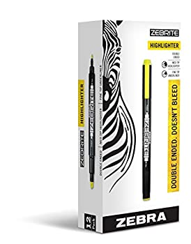 yÁzyAiEgpzEco Zebrite Double-Ended Highlighter Chisel/Fine Point Fluor Yellow 12/Pk (sAi)