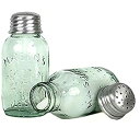 【中古】【輸入品 未使用】Set of 2 Glass Mason Jar Salt and Pepper Shakers by Colonial Tin Works