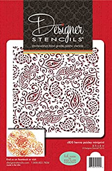 【中古】【輸入品・未使用】Designer Stencils C820 Paisley Henna Miniprint Stencil Beige/semi-tran..