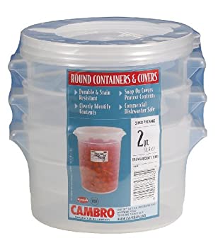 【中古】【輸入品 未使用】Cambro RFS2PPSW3190 2-Quart Round Food-Storage Container with Lid Set of 3 by Cambro 並行輸入品