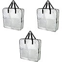 【中古】【輸入品 未使用】Pack of 3 - Extra Large Clear Storage Bag for Clothing Storage Under the Bed Storage Garage Storage Recycling Bags by Ikea 並行輸入品