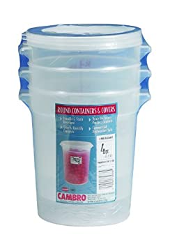 【中古】【輸入品 未使用】Cambro RFS4PPSW3190 4-Quart Round Food-Storage Container with Lid Set of 3 by Cambro 並行輸入品