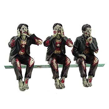 【中古】【輸入品 未使用】Walking Dead Zombie Undead See Hear Speak No Evil Set of Shelf Sitters Computer Top Statue Figurines by Pacific Giftware