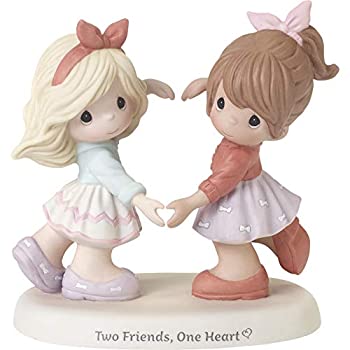 【中古】【輸入品 未使用】Precious Moments Girls Making Hands 192001 Two Friends One Heart ビスク磁器フィギュア マルチ