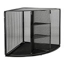 Mesh Corner Desktop Shelf Five Sections 20 x 14 x 13 Black (並行輸入品)