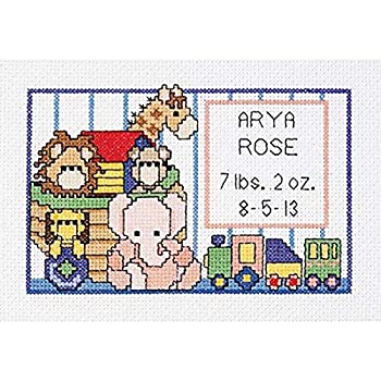 yÁzyAiEgpzNoah's Ark Birth Sampler Mini Counted Cross Stitch Kit-6